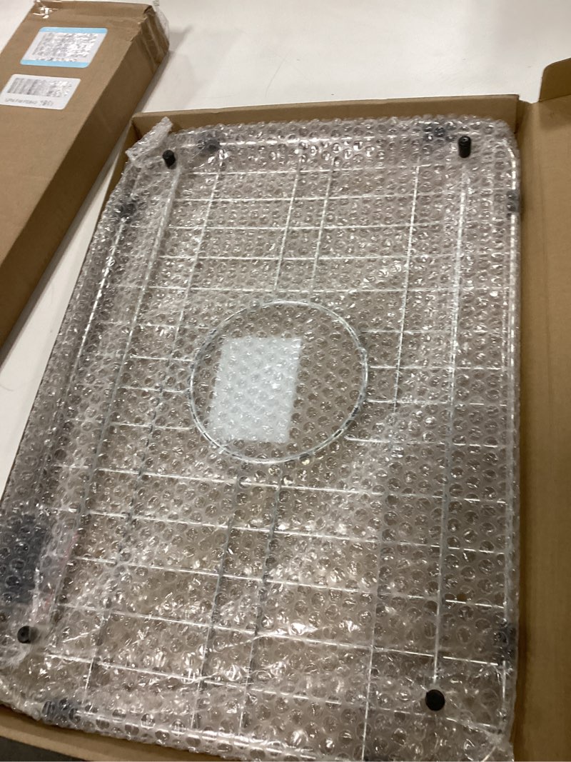 Condition photo showing Good Condition for Stainless Steel Sink Grid and Protectors for Bottom of Kitchen Sink, Sink Grid 18" X 12-1/2", Centered Drain with Corner Radius 1-1/2" (Centered Drain 18X12)