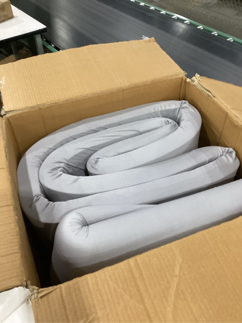 Condition photo showing As Is for Foam Ball Pit, 35.4"x 11.8" Ball Pits for Toddlers, Soft Round Kiddie Baby Playpen Ball Pool for Kids, Ideal Gift for Babies Indoor and Outdoor Game, Grey, (Balls not Included) 35.43 IN Grey