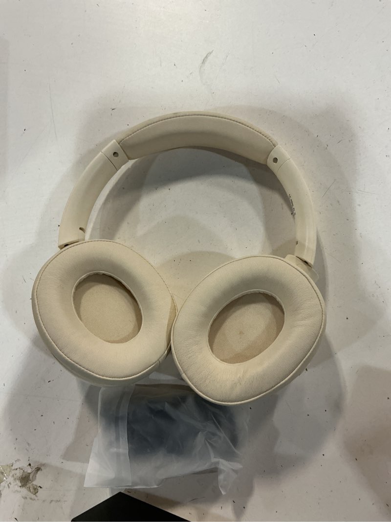 Condition photo showing Good Condition for lorelei b-c6 wireless over ear headphones, 50h playtime foldable lightweight bluetooth headsets, deep bass, built-in microphone, memory foam earmuff, for travel, home office (beige white)