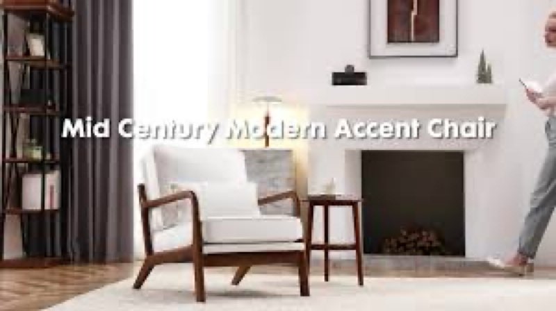 DUMOS Accent Chair Mid Century Modern Chairs with Pillow Seat of 2, Upholstered Lounge Seating Side 