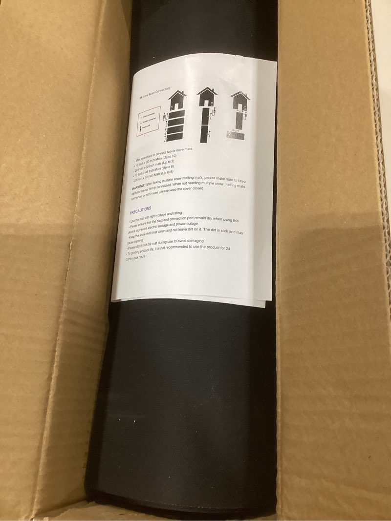 Condition photo showing Good Condition for 20 Inch x 60 Inch Heated Snow Melting Mat Outdoor, Anti-Slip Heated Walkway Mat with 9.84 Feet Long Power Cord, Waterproof Ice Melting Mat for Doorway Stair Step Path Roof