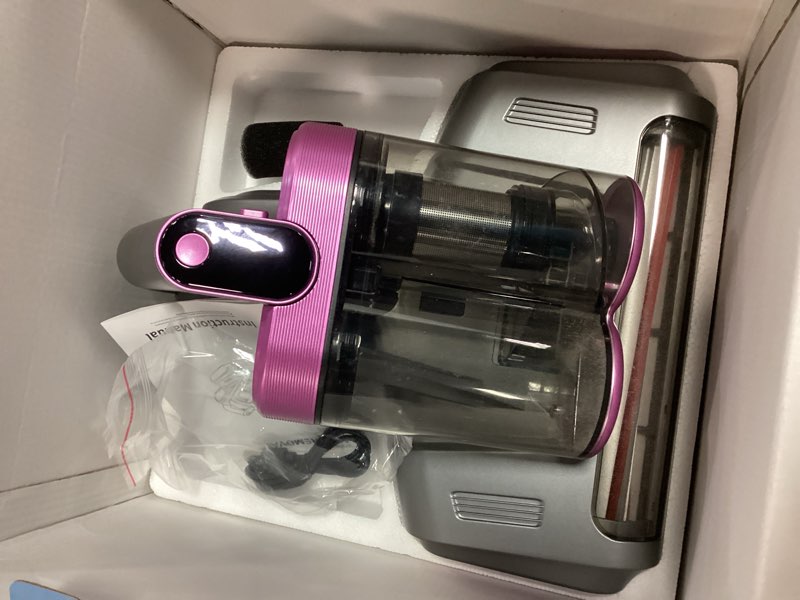 Condition photo showing As Is for Mattress Vacuum Cleaner 550W 18KPa Bed Vacuum Cleaner with Smart Dust Sensor, UV-C Light, 149°F Heat, HEPA Filter, Handheld for Bed Sofa Couch Purple