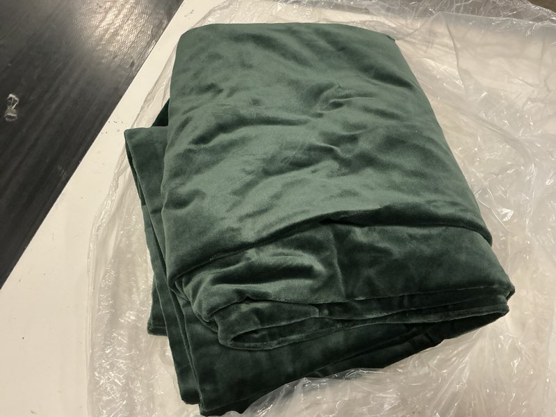 Condition photo showing Good Condition for cotton velvet curtain, 48x96, spruce ( of 1