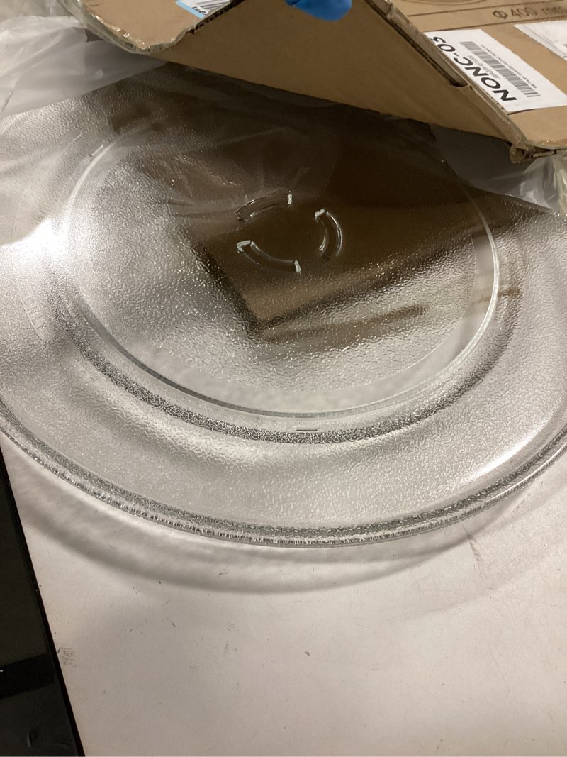 Condition photo showing New/Like New for 15.75" Microwave Turntable Plate Compatible with Kitchen Aid 461967721091 8205676 4375405, 15 3/4 inch Replacement Microwave Glass Plate for Whirlpool W11373838 W10832238 W11340343