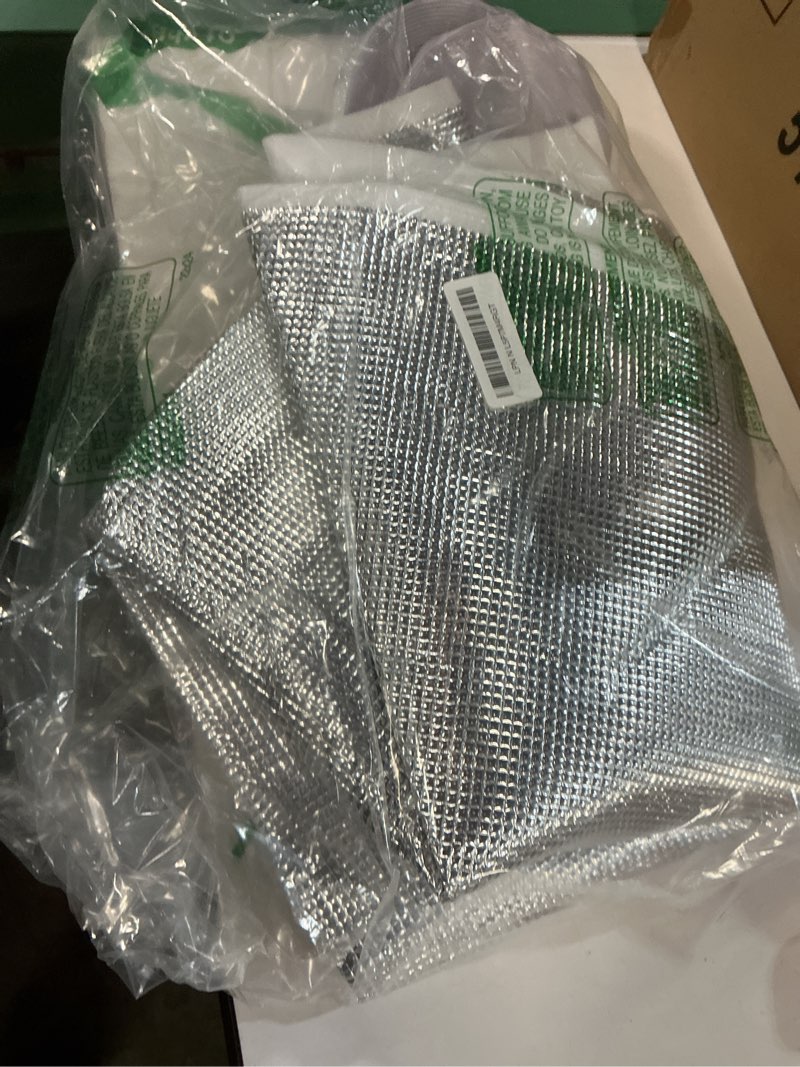 Condition photo showing As Is for Adjustable Window Insulation Kit for Winter Keep Cold Out, Cuttable Transparent Film with Adhesive Straps, Reusable Plastic Film for Winterizing Thicken Thermal Insulation (3 Set-47inX63in) 3 47x63inch