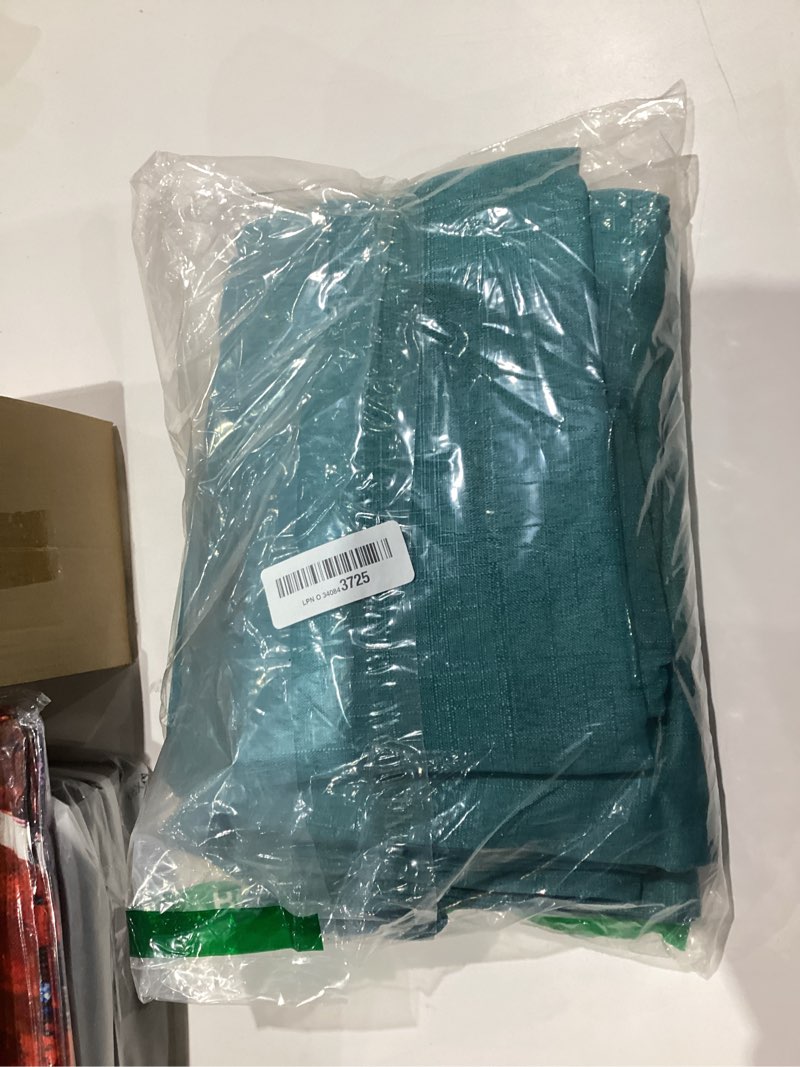 Condition photo showing New/Like New for Exclusive Home Loha Linen Grommet Top Curtain Panel Pair, 100% Polyester, 54"x84", Blue Teal Blue Teal 54"W x 84"L (Pack of 2)