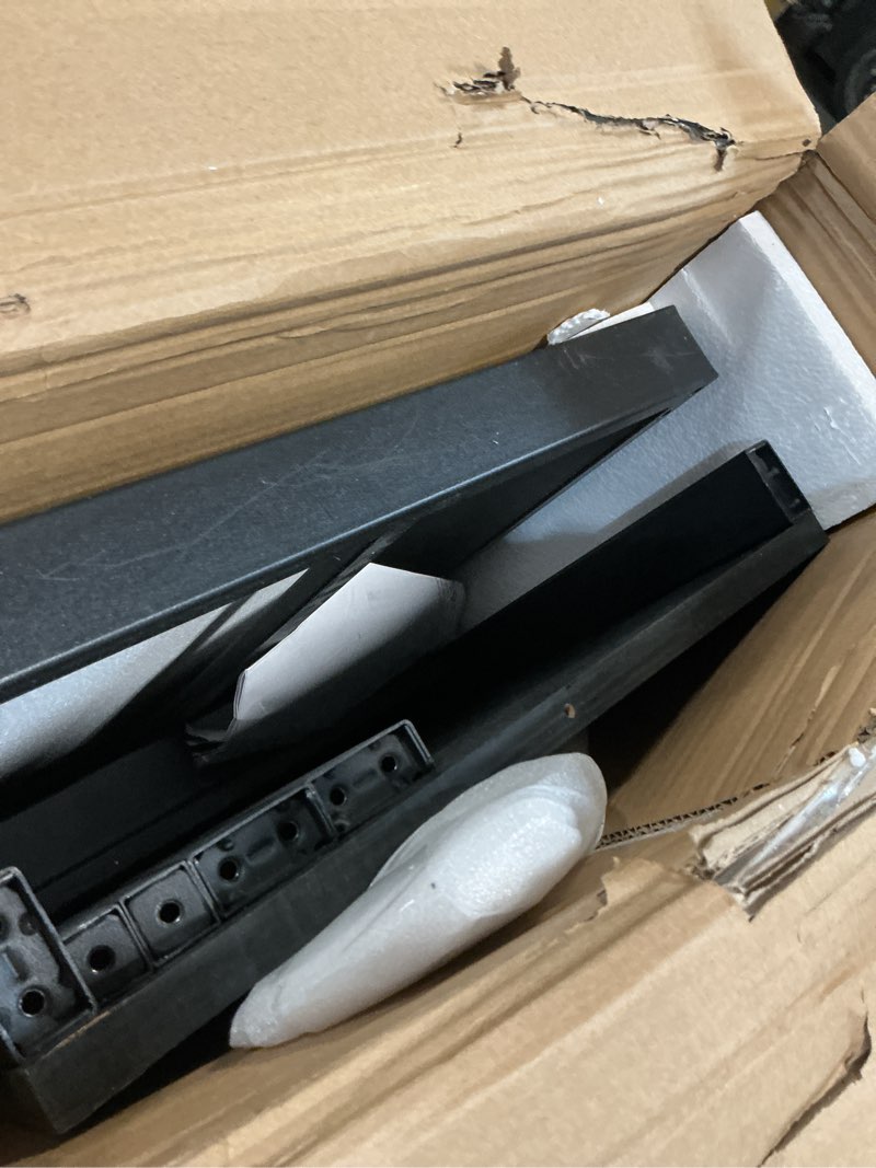 Condition photo showing As Is for vowner 55-75 gallon fish tank stand - metal aquarium stand, 48.4" x 14.9" x 29.5" heavy duty reptile tank stand, adjustable 2-tier fish tank rack shelf for home office, tank not included, black black 48.4" x 14.9" x 29.5"