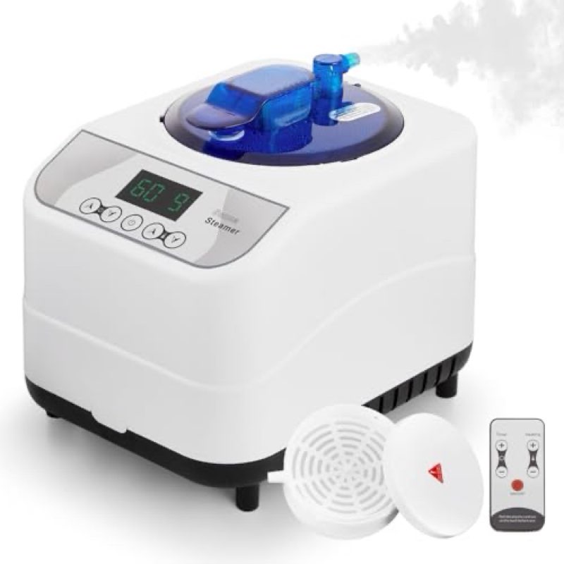 rrgfb sauna steamer machine for home, 1300w 1.8qt steam generator, portable steamer pot with remote 