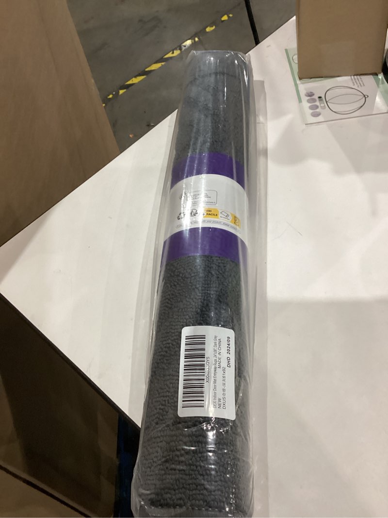 Condition photo showing New/Like New for DEXI Front Door Mat for Entryway, 24x36 Washable Entry Rugs with Non Slip Backing, Low Profile Absorbent Welcome Floor Doormat for Inside Home, Entrance, Dark Grey 2' x 3' (Rectangular) Geometric Grey