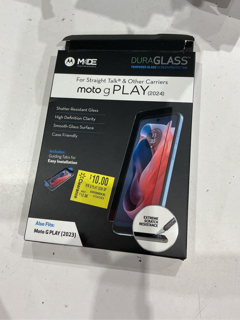 Condition photo showing New/Like New for duraglass tempered glass screen protector for motorola moto g play (2024, 2023)