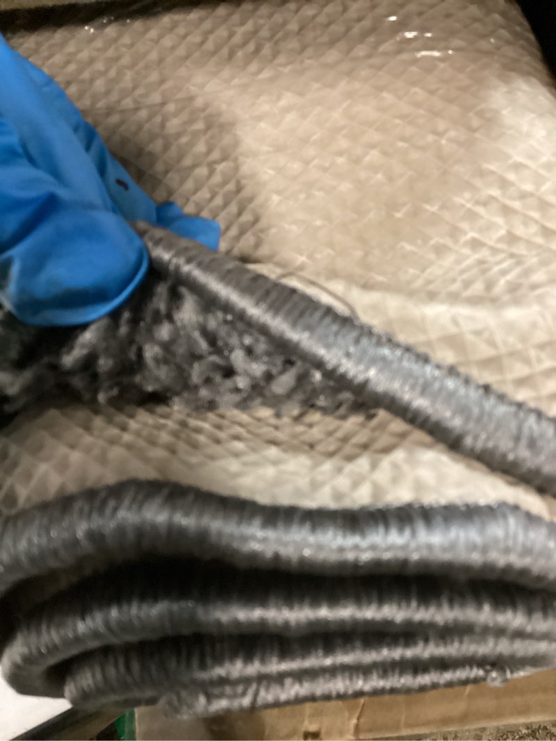 Condition photo showing Good Condition for indoor solid design jute back 3x8 soft shag runner rug for hallway, bedroom, bathroom, living room, kitchen, 2'7" x 8', charcoal 2193-gray 2'7" x 9'10" (rectangular)
