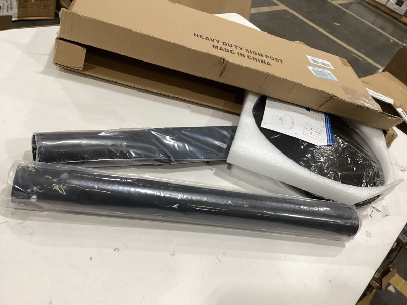 Condition photo showing New/Like New for Heavy Duty Cast Iron Sign Post With 12" Diameter Bottom Round Base, 48" Movable Stand for Hanging Signs 1Pack-Round Base-15lbs