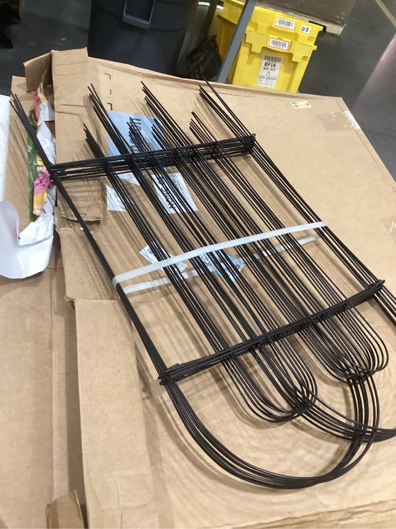 Condition photo showing As Is for forehogar garden fence border 32inx20ft black metal wire garden fencing panel outdoor folding decorative fences flower lawn edging for landscape patio yard black-32?x20? black