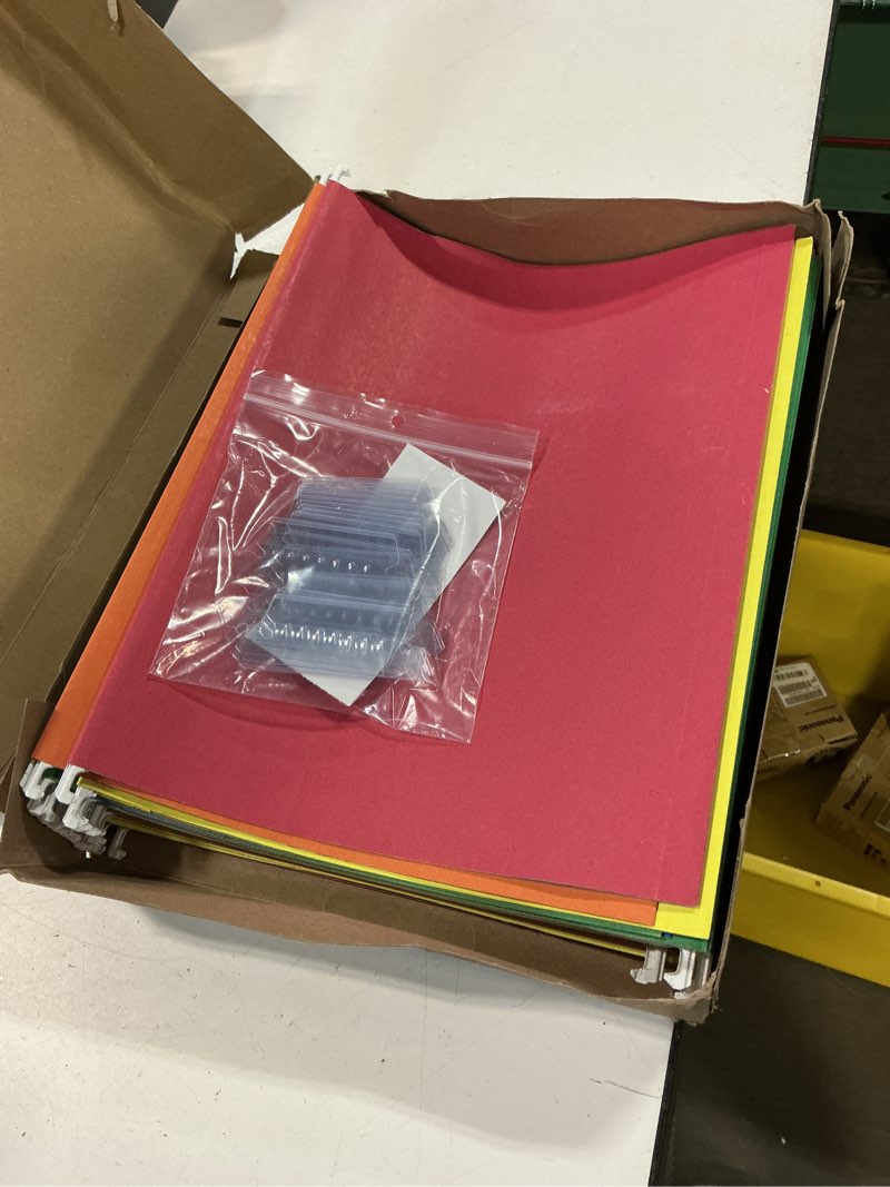 Condition photo showing Good Condition for pendaflex hanging file folders, letter size, assorted colors, 1/5-cut adjustable tabs, 25 per box (81663) letter assorted colors