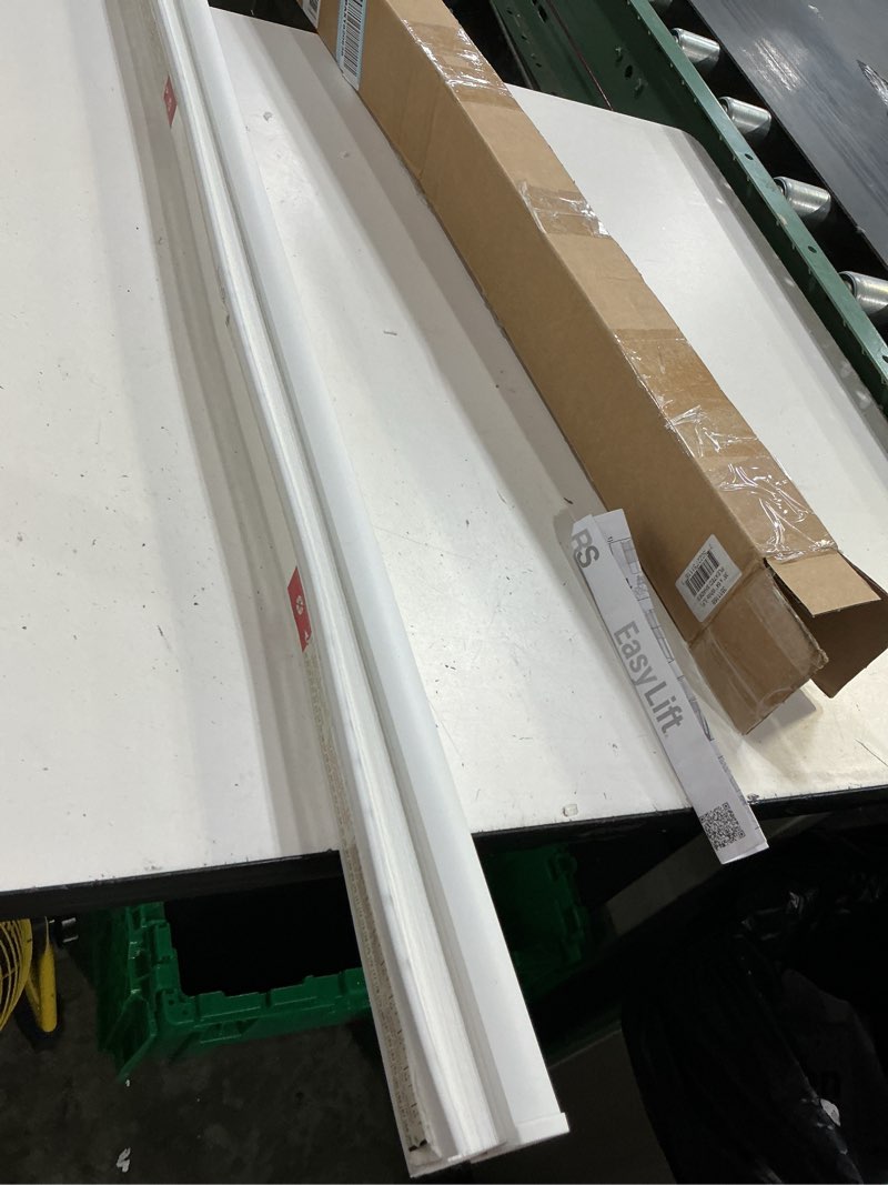 Condition photo showing As Is for redi shade no tools easy lift trim-at-home cordless pleated light filtering fabric shade white, 36" w x 64" l, (fits windows 19"- 36") white 36"w x 64"h