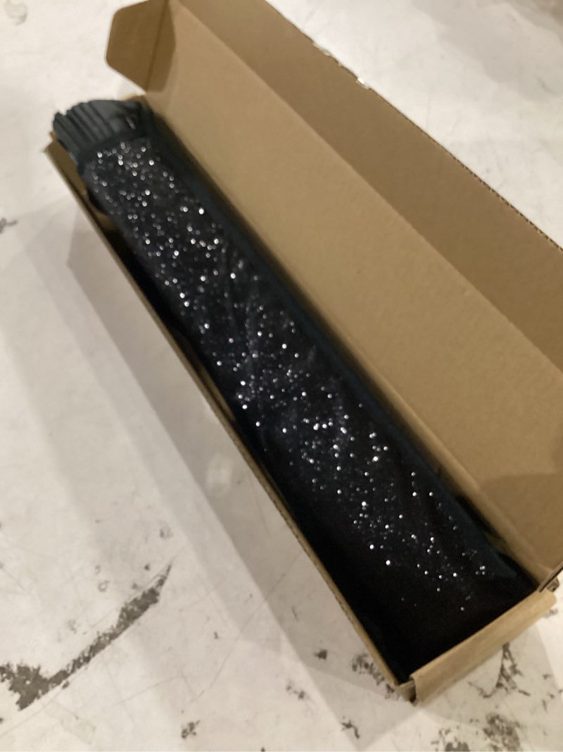 Condition photo showing Good Condition for glitter large rave folding clack hand fan with holster, popping handheld fan foldable for men women for edm festival club party dance, (black, large 13") 33cm closed | 63cm open (13" closed | 24.5" open) black