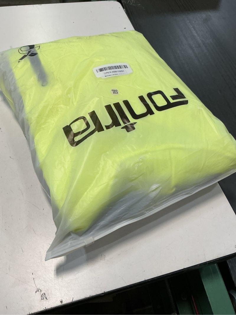Condition photo showing Good Condition for FONIRRA High Visibility Safety Fleece Hoodie for Men Reflective Sweatshirt ANSI Class 3 with Black Bottom(Yellow,5XL) 5X-Large Neon Yellow_hood