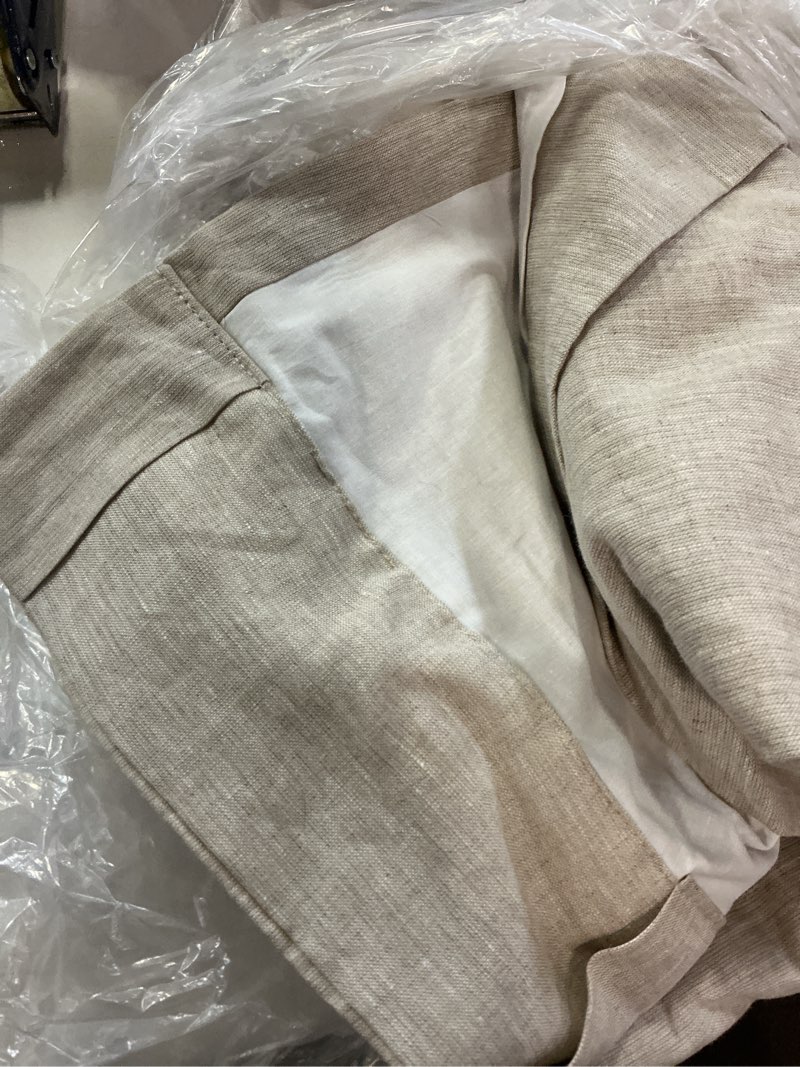 Condition photo showing As Is for european linen curtain, 48x108, flax