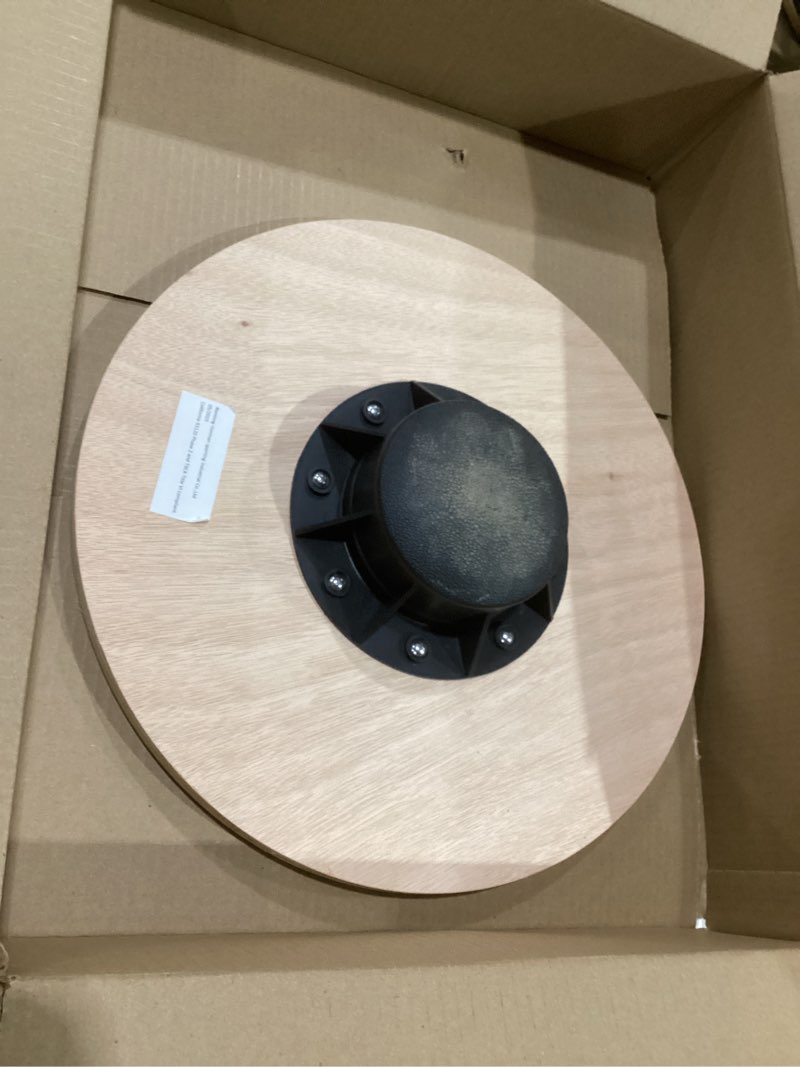 Condition photo showing As Is for amazon basics wood wobble balance trainer board black