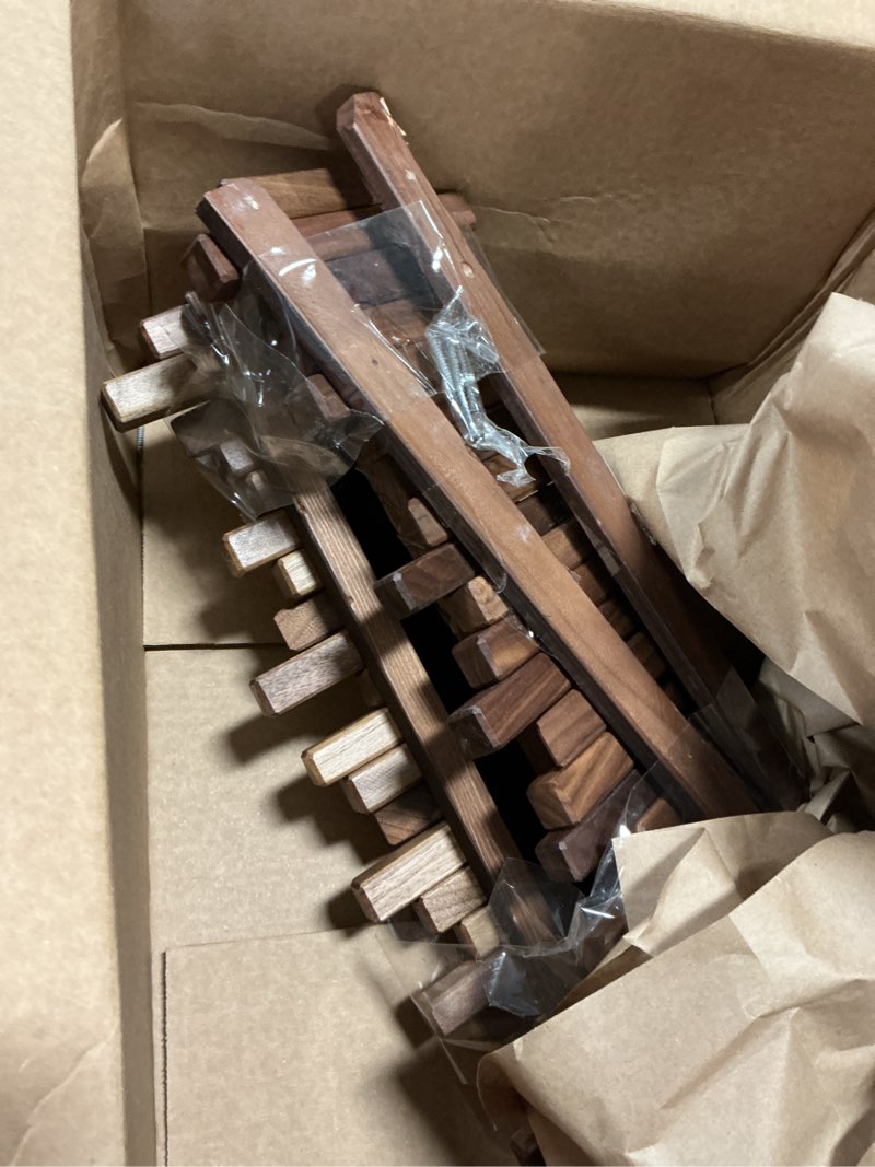 Condition photo showing As Is for Wooden Coat Rack Wall Mounted Sticks Multi Rack Solid Handmade Natural Walnut Wood Artwork with 5 Flip-Down Unique Modern Hooks for Coats Bag Hat Umbrella