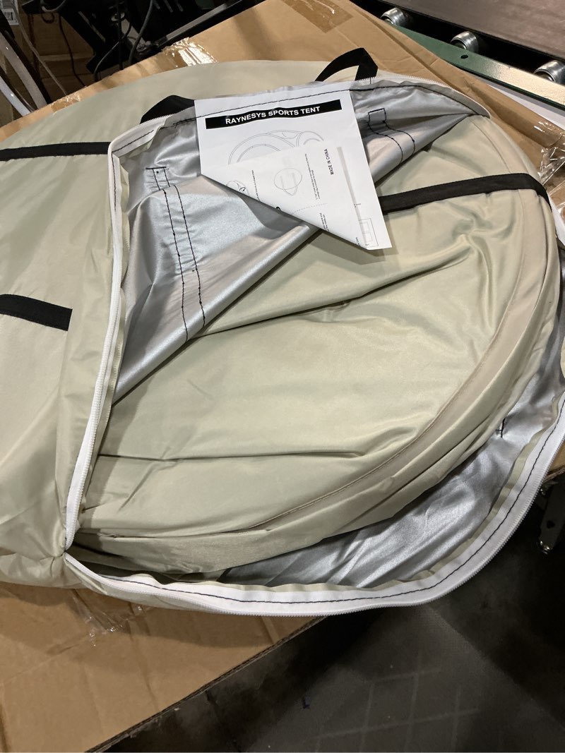 Condition photo showing Good Condition for raynesys sports tent for 1-2 person, portable & foldable pop up tents shelter with carry bag, instant weather proof clear view bubble tent for fishing, camping, watching sports events