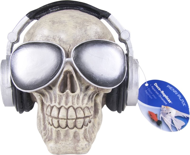 Penn-Plax Skull & Glasses Aquarium Ornament