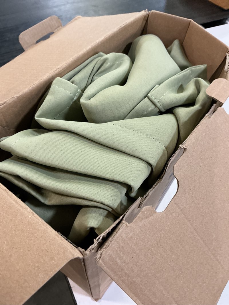Condition photo showing Good Condition for miulee 45 inch short blackout curtains for bedroom set of 4, top & bottom rod pocket privacy drapes thermal insulated light blocking for kitchen bathroom small windows rv camper, sage green sage green 40"w x 45"l (pack of 4)