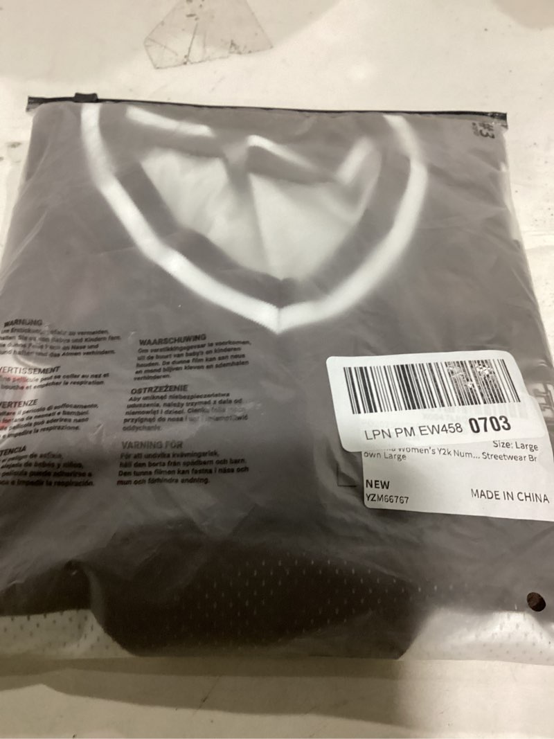 Milumia Women's Y2k Number Graphic Mesh Long Sleeve Jersey Shirts V Neck Loose Tee Tops Streetwear B