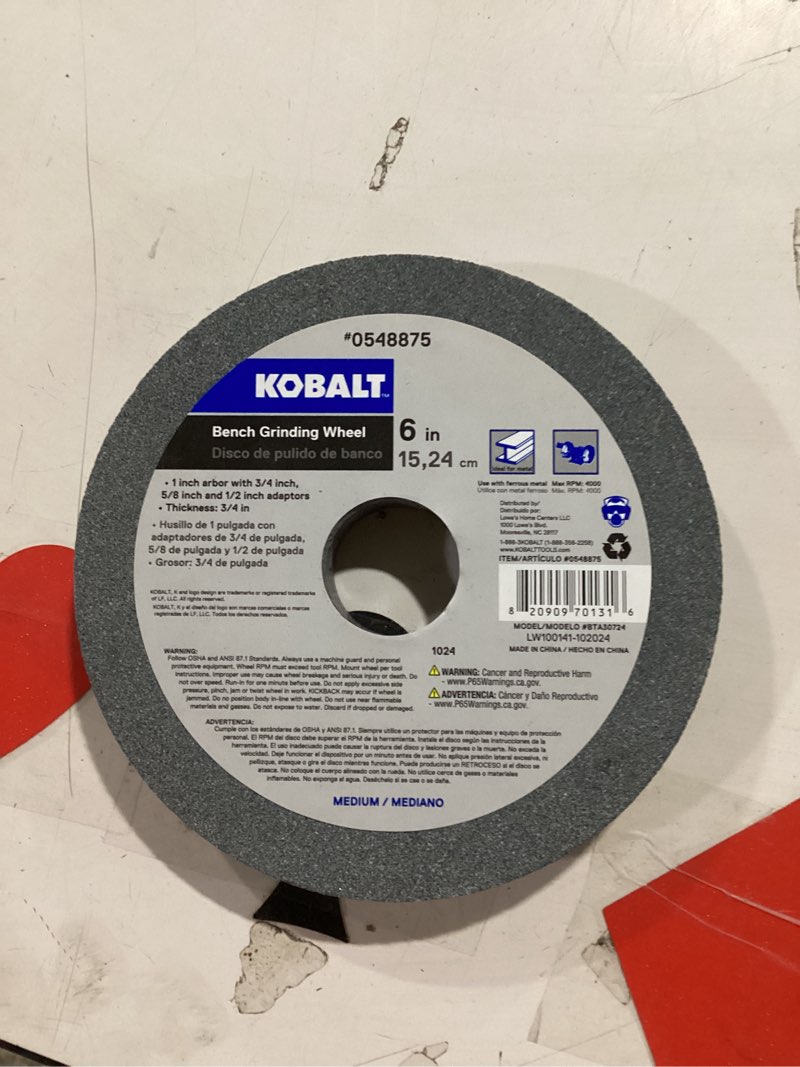 Condition photo showing As Is for Kobalt 6-in Medium Grinding Bench Grinder