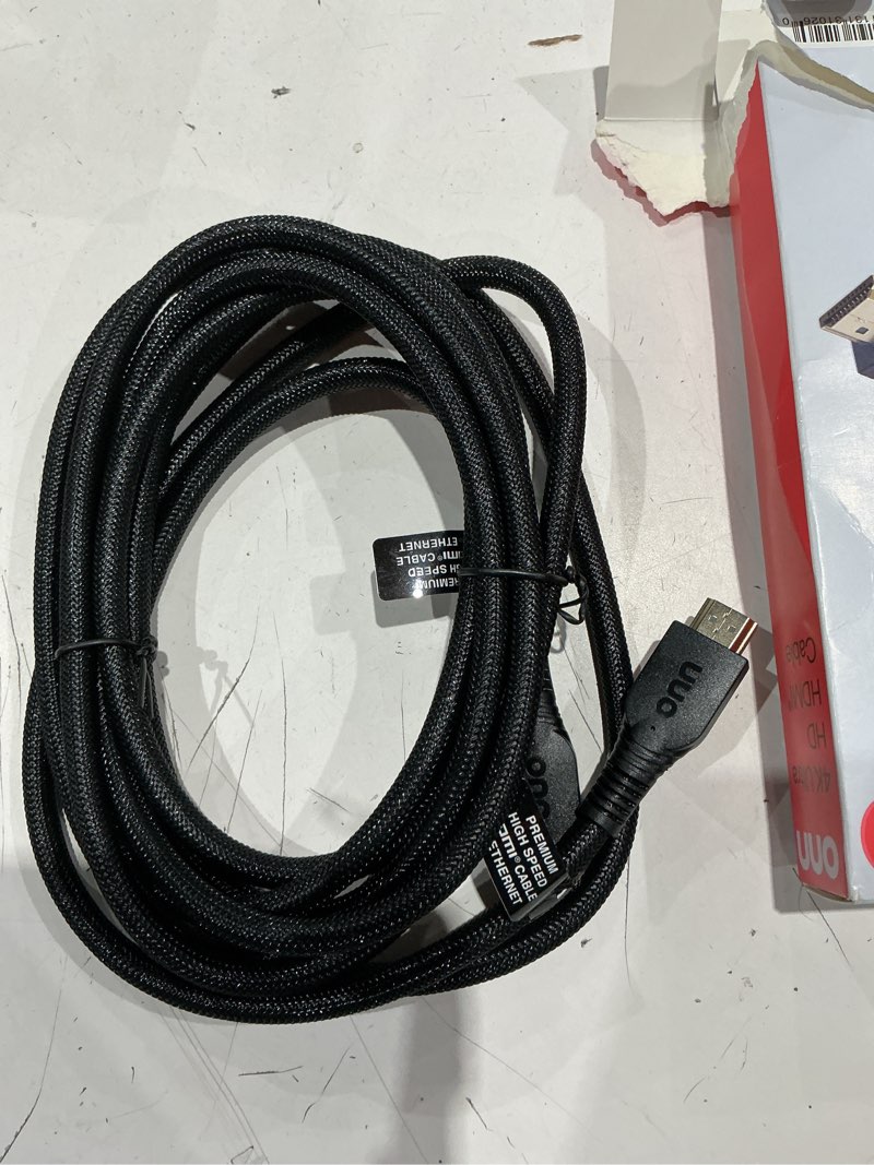 Condition photo showing Good Condition for onn. 12 feet high-speed hdmi cable, nylon-braided for television, black