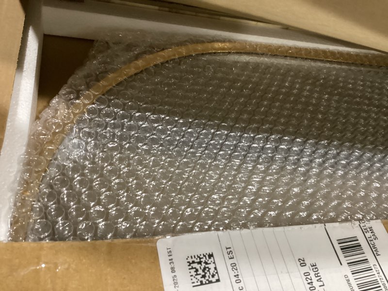 Condition photo showing Good Condition for Oval Full Length Mirror, 48"×16" Wall-Mounted Mirror with Metal Frame, Ultra-Clear Explosion-Proof Dressing Mirror, Simple and Classic Deco for Cloakroom/Bedroom/Living Room, Gold Gold 48"L x 16"W