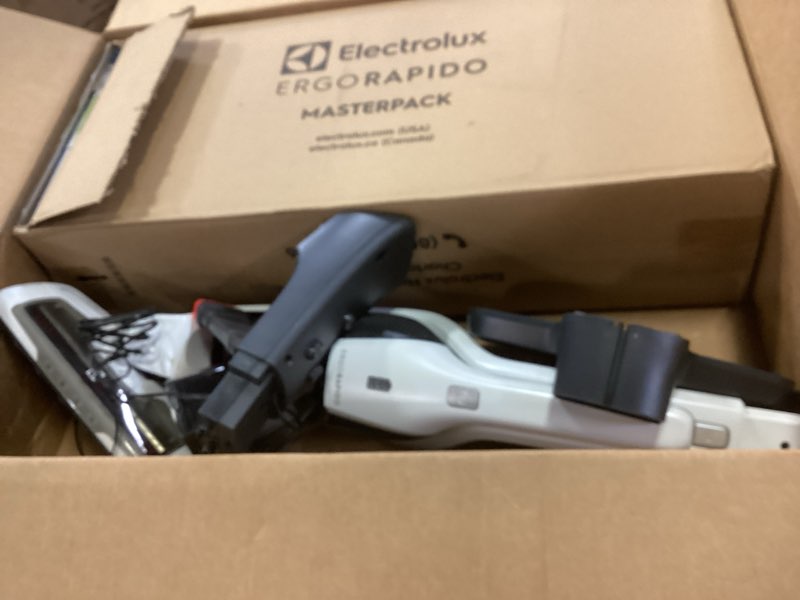 Condition photo showing As Is for Electrolux Ergorapido Stick Cleaner Lightweight Cordless Vacuum with LED Nozzle Lights and Turbo Battery Power, for Carpets and Hard Floors, in, Satin White