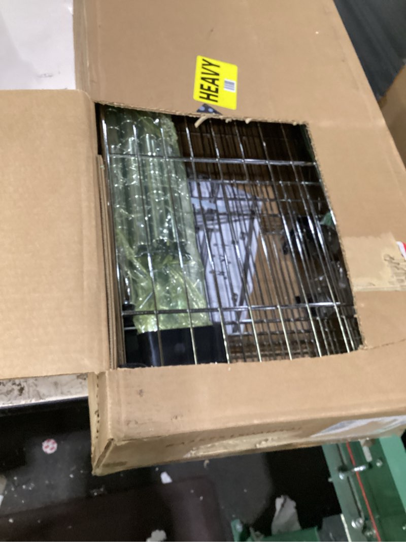 Condition photo showing As Is for bestoffice | 4-tier wire storage shelves | 36x14x54 | chrome | with adjustable racks | heavy-duty metal shelf, holds upto 1000 lbs | no-tool assembly | ideal for home & garage shelving chrome 36"d x 14"w x 54"h