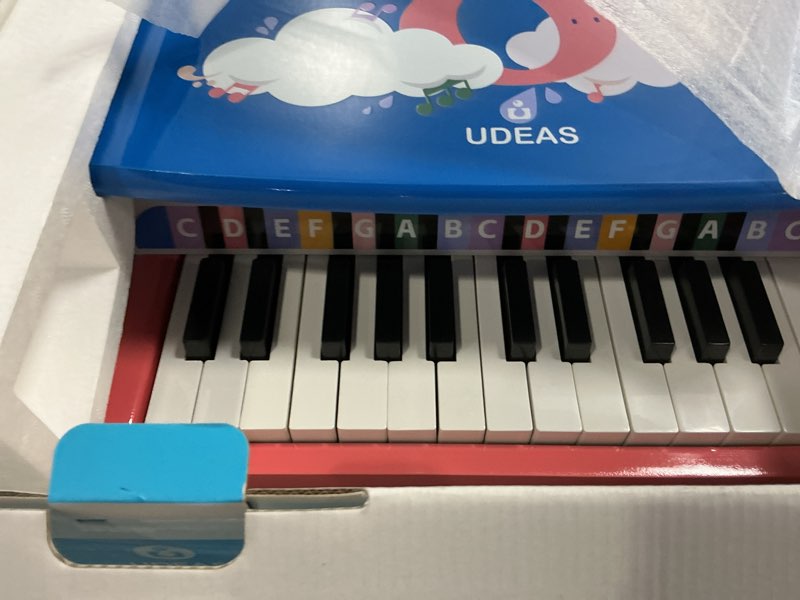 Condition photo showing Good Condition for wooden kids piano keyboard, mini piano toys with 25 keys digital piano for kids 3+ years, gifts educational musical instruments for girls and boys