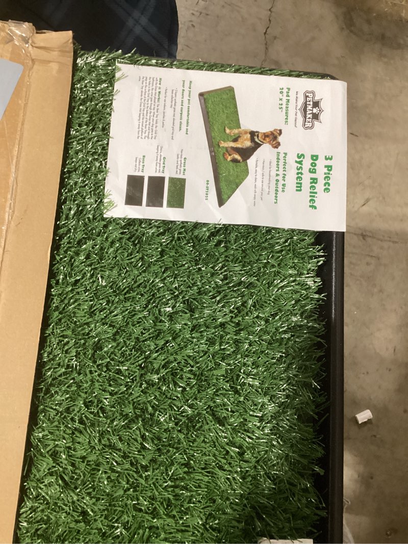 Condition photo showing New/Like New for Artificial Grass Puppy Pee Pad for Dogs and Small Pets - 20x25 Inch, Reusable 3-Layer Turf Pads for Dogs with Tray - Indoor and Outdoor Fake Grass Potty Pet Supplies by PETMAKER