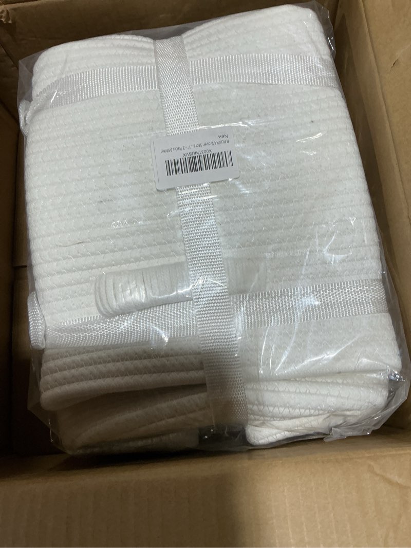 Condition photo showing Good Condition for RUNKA Storage Cube Baskets - 3 Pack - 11 inch Square Baskets for Closet, Woven Bins - Ideal for Toy Storage | White