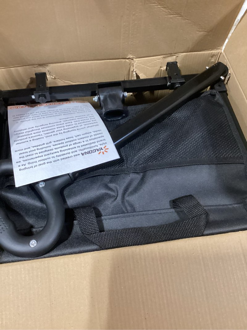 Condition photo showing As Is for Wagons Carts Foldable, Lightweight Portable Utility Shopping Cart with Wheels, Folding Grocery Wagon Cart for Grocery, Camping, Shopping, Beach, Garden, Sports Black 100L Black