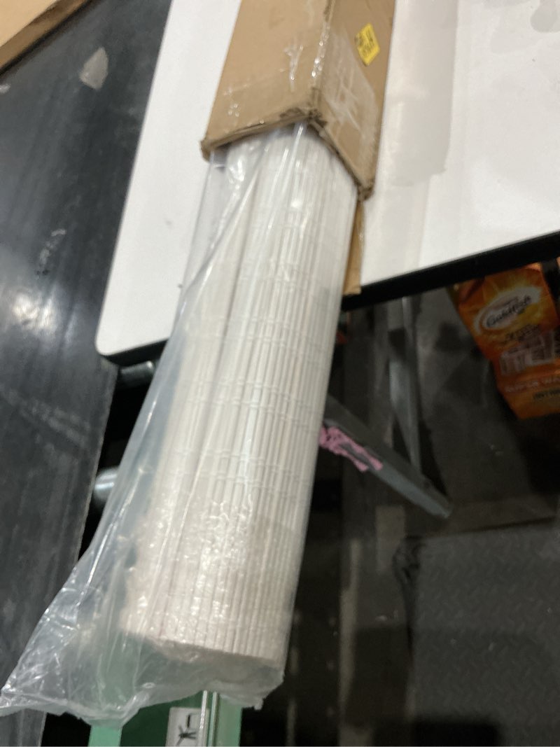 Condition photo showing New/Like New for lazblinds no tools no drill cordless bamboo roman shades, light filtering window treatment, roll up bamboo blinds for window 46'' w x 64'' h, ceylon vintage white ceylon vintage white 46'' w x 64'' h