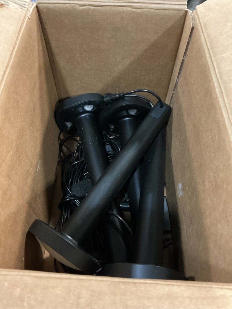 Condition photo showing As Is for govee 4 -pack smart outdoor pathway lights 2 640 -lumens black low voltage plug-in smart