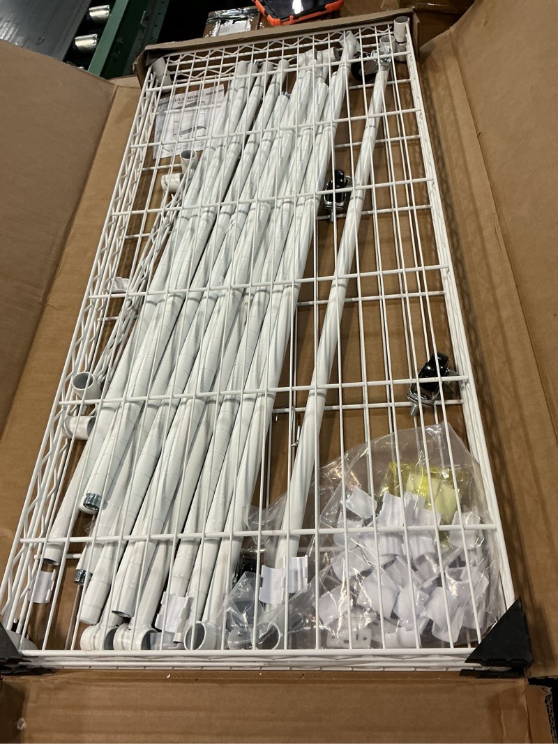 Condition photo showing Good Condition for p4 plus rolling clothes rack heavy duty, clothing racks for hanging clothes, free standing garment racks with wheels, portable closet rack 45''w × 20.5''d × 80.5''h, max load 570 lbs, white white p4 plus