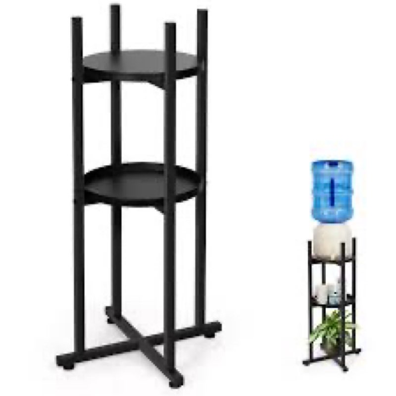 water dispenser stand 5 gallon water jug stand sturdy water stand(32.8" hight-11.2" wide) water jug stand with 2 round shelfs for 1-5 gallon water bottles/crocks, water jug and plant stand