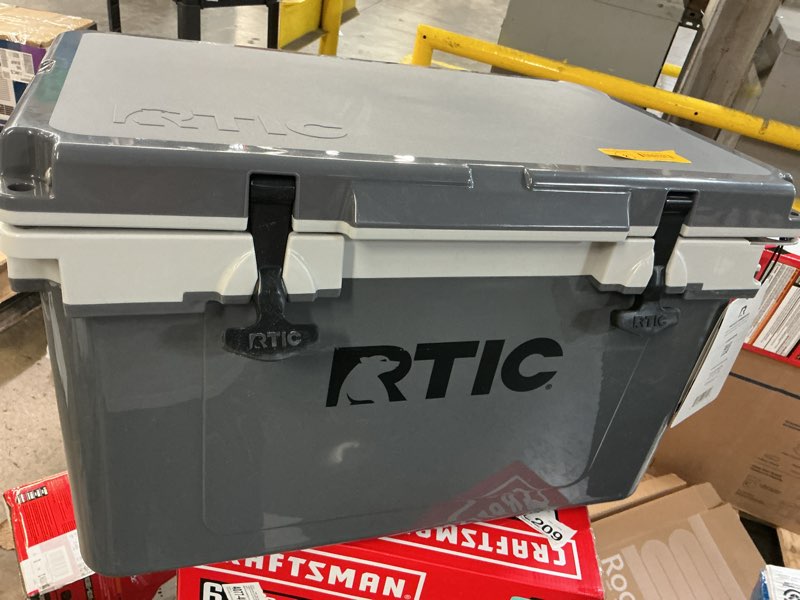 Condition photo showing As Is for rtic ultra-light 32 qt hard-sided ice chest cooler, fits 48 cans, grey