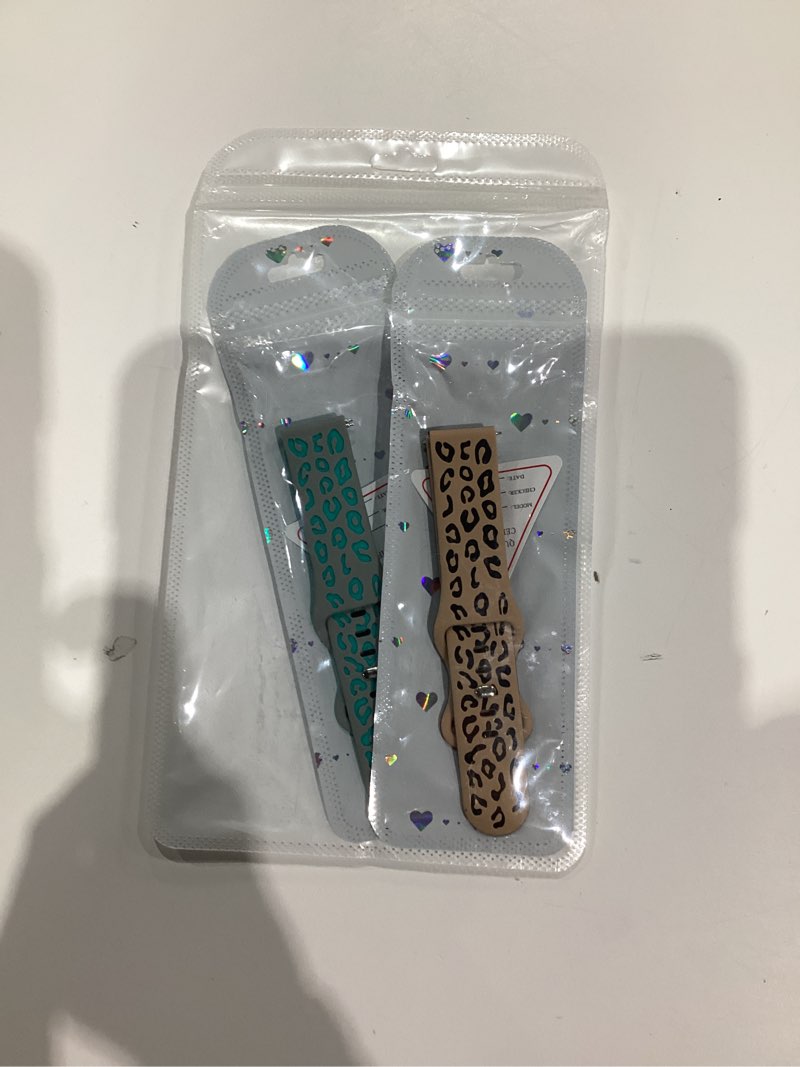 Condition photo showing As Is for 3 Pack 20mm Leopard Engraved Watch Bands Compatible With Garmin Venu Sq 2/Vivoactive 6/Vivoactive 5/3/3 Music, Cheetah Silicone Strap Replacement for Forerunner 165/55/245/645 Black/Black&Brown/Black&Starlight 20mm for venu sq/venu/viviactive 5&3
