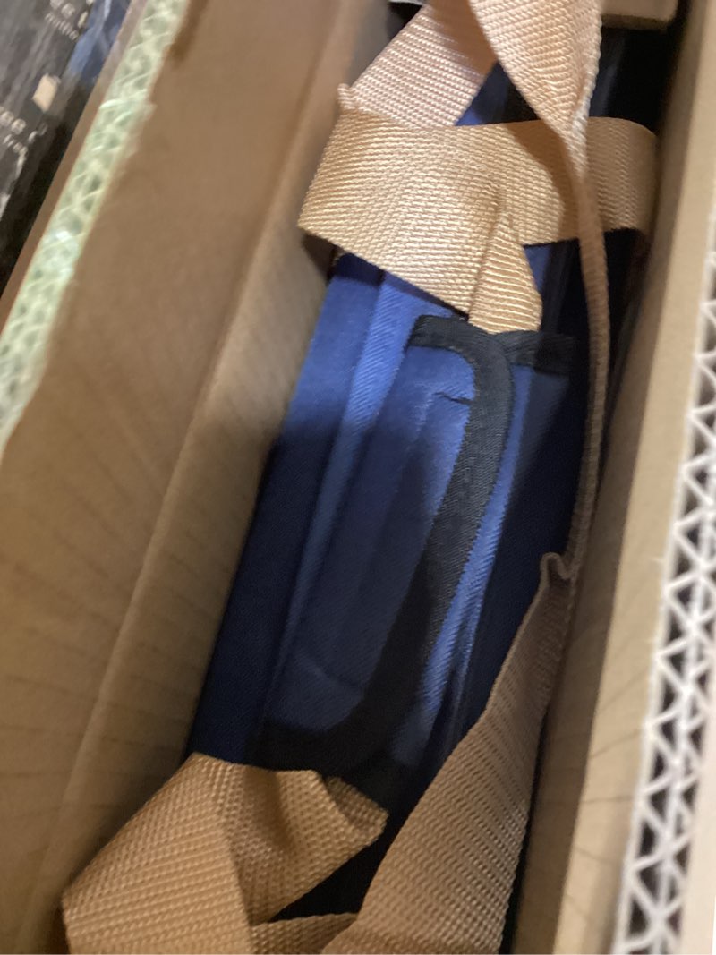Condition photo showing New/Like New for american mahjong game set, 166 premium white tiles, 4 all-in-one color rack/pushers, complete mahjong set blue carrying bag