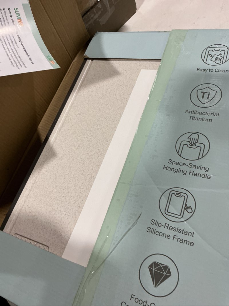 Condition photo showing Good Condition for titanium cutting board, double sided food grade pure titanium/pp, cutting board for kitchen, easy to clean large size [18”*12.5”+15.5”*10.5”+12”*8.5”] silver set of 3 (18" x 12.5", 15.5" x 10.5", 12" x 8.5")