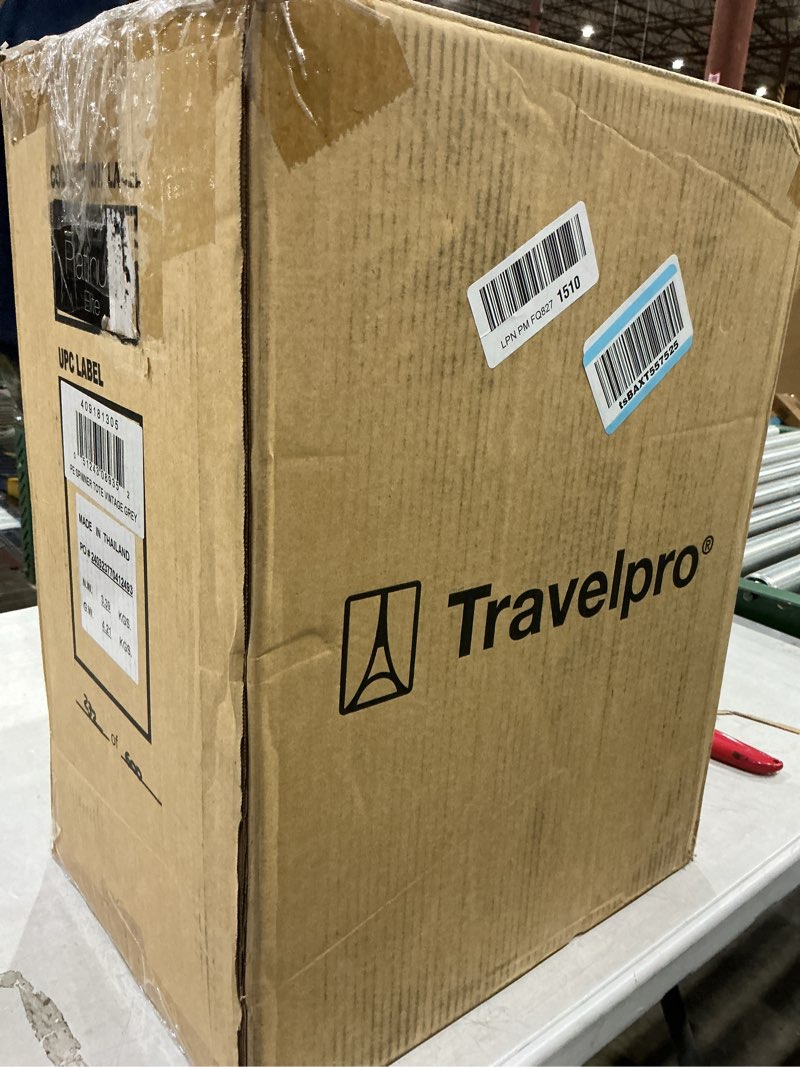 Condition photo showing New/Like New for travelpro platinum elite underseat spinner tote bag with usb port, vintage grey, 16-inch
