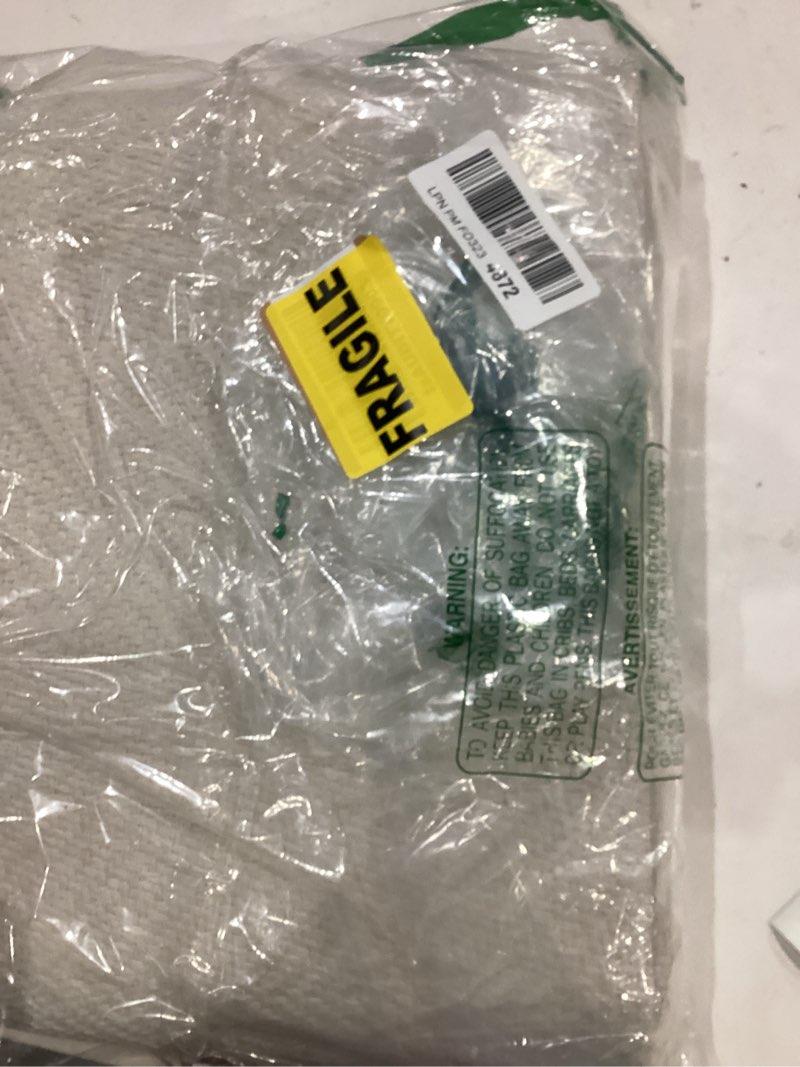 Condition photo showing As Is for leevan washable kitchen rug 2' x 4.3', boho bathroom runner rugs white reversible small hallway rug, farmhouse low profile front door mat, modern bedroom carpet for foyer laundry/porch decor cream 2' x 4'3" (rectangular)