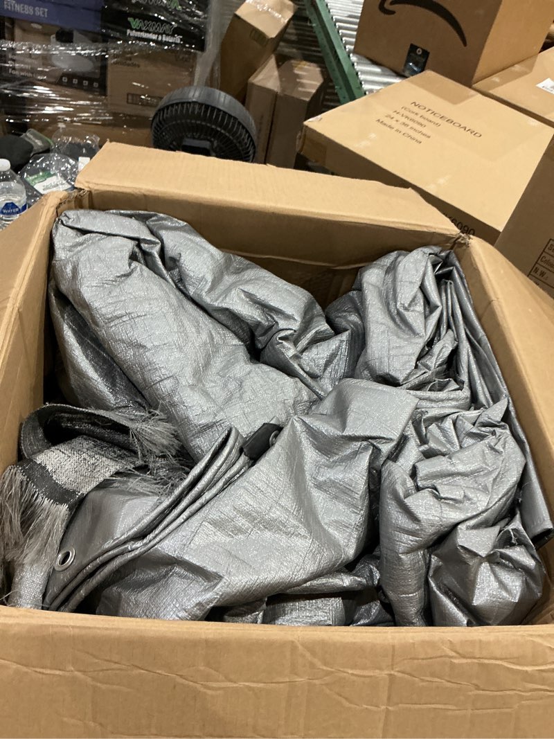 Condition photo showing As Is for heavy duty tarp cover, extra thick tarps