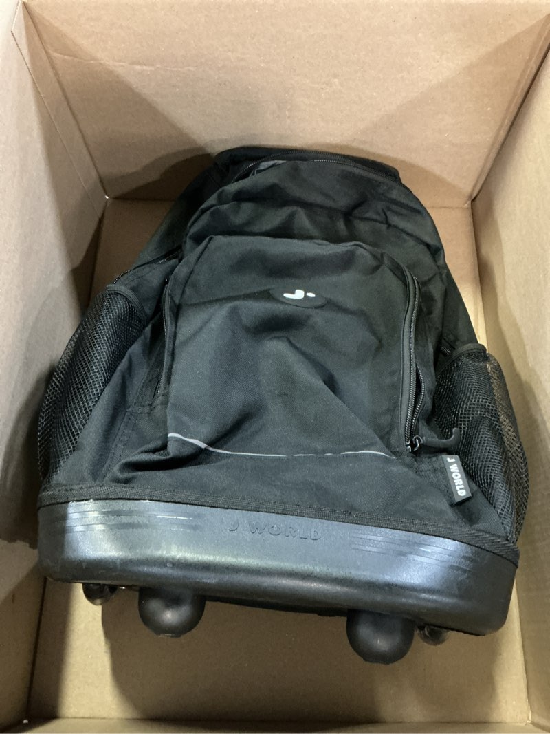 Condition photo showing Good Condition for j world new york sunrise rolling backpack, black, one size