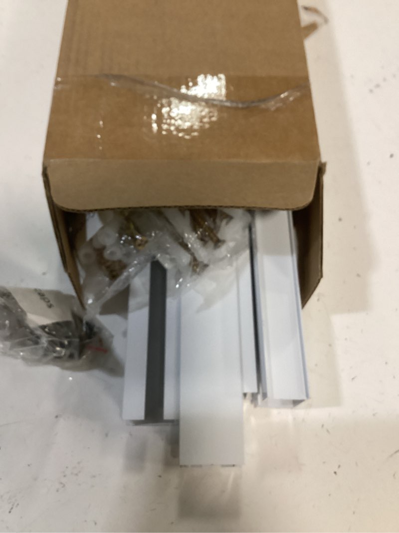 Condition photo showing Good Condition for ceiling curtain track, curtain track with roller hooks, 9ft - 12ft ceiling mounted rail set for room divider, white 9ft - 12ft white